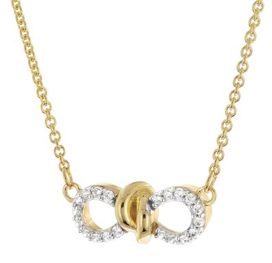 GLIZZ Schmuck Damen-Halskette Unendlichkeit Gold 333/8K Zirkonia-Collier GL8336