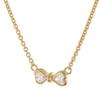 GLIZZ Schmuck Damen-Halskette Schleife Gold 333/8K Zirkonia Collier GL8350