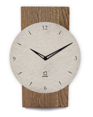 Natuhr Funk-Wanduhr Großglockner Massivholz Eiche Sandstein 18NU1-10-3