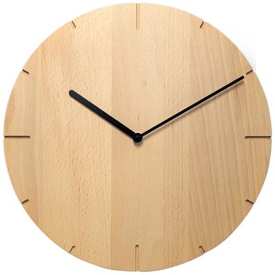 Natuhr Wanduhr Solide Massivholz Buche ? 30 cm 6NU2-14-4