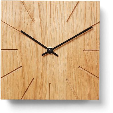 Natuhr Funk Wanduhr / Tischuhr Beam Eiche Massivholz 8NU2-12-1
