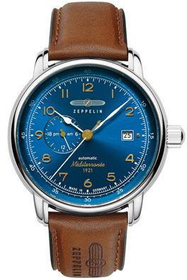 Zeppelin Herrenuhr Automatik 100 Jahre Méditerranée Braun/Blau 9668-3