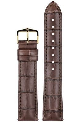 Hirsch Uhren-Armband Duke L 20 mm Leder Dunkelbraun 01028010-1-20