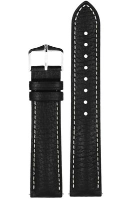Hirsch Uhrenarmband Boston L 20 mm Leder Schwarz 01302050-2-20