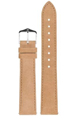 Hirsch Lederarmband für Uhren Osiris Nubuk L 20 mm Beige 03433090-2-20
