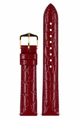 Hirsch Uhren-Lederarmband Crocograin M 20 mm Weinrot 12302860-1-20