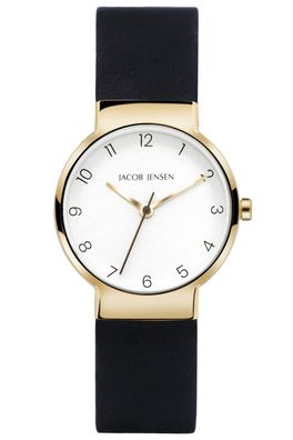 Jacob Jensen Damen-Armbanduhr Titan Quarz Goldfarben 196