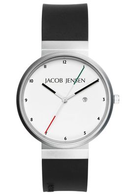 Jacob Jensen Herrenuhr Titan Quarz Schwarz/Weiß 646
