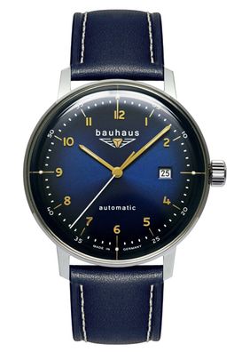Bauhaus Herren-Armbanduhr Automatik Blau 2064-3