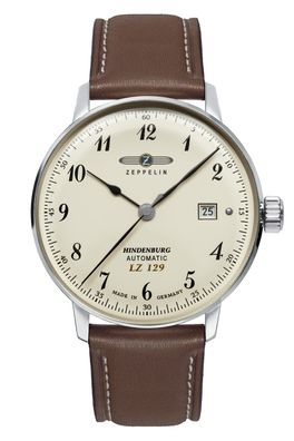 Zeppelin Automatikuhr für Herren Hindenburg LZ129 Braun/Beige 8056-5