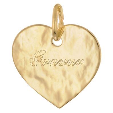 trendor Schmuck Herz-Anhänger mit Namen Gold 333 (8 Karat) Gravurplatte Ø 14 mm 2849