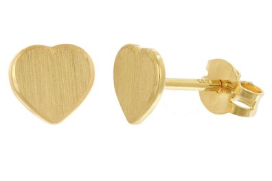 trendor Schmuck Ohrringe Herzen für Damen und Mädchen Gold 333 / 8K Ohrstecker 28745