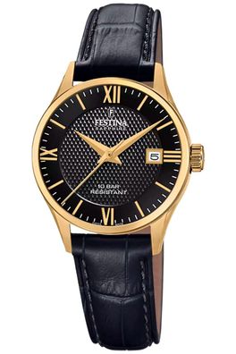 Festina Damenuhr Schwarz/Goldfarben mit Saphirglas F20011/4