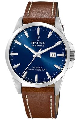 Festina Herren-Armbanduhr Braun/Blau mit Saphirglas F20025/3