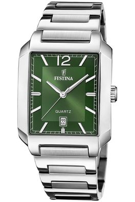 Festina Herren-Armbanduhr Rechteckig Stahl/Grün F20677/5