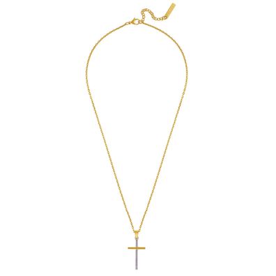 Police Schmuck Herren-Kette Wrangell II Kreuz Goldfarben PEAGN0010903