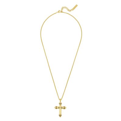 Police Schmuck Herren-Kette Crossrange Kreuz Goldfarben PEAGN0078902