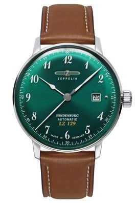Zeppelin Herrenuhr Automatik Hindenburg LZ129 Braun/Grün 8056-4