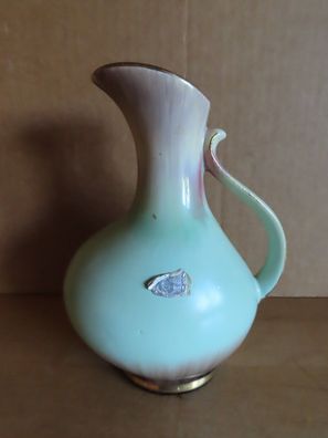 Vase Kanne Grün braun 527-14 ca. 14,5 cm H silberfabener Aufkleber