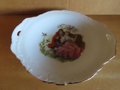 Zierschale mit Liebespaar und Vögeln Reichenbach Porzellan