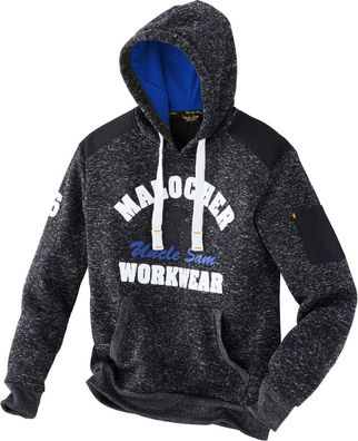 Uncle Sam Strickfleecehoody Schwarz/Marine/Orange