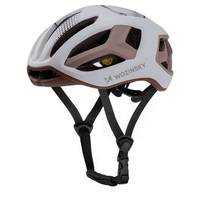 Ultraleichter Rennradhelm mit LED Rücklicht Belüftet Größe M/L Taupe