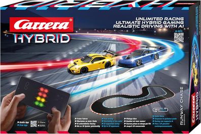 Carrera HYBRID Runway Chase Porsche 911 GT3 R Rennbahn Set 6,09 m