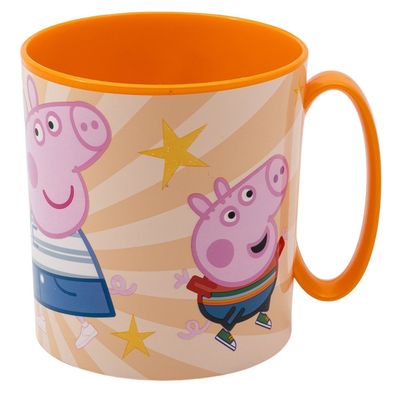 Peppa Pig Becher Mikrowellengeeigneter Kunststoffbecher 390?ml – Motivbecher für