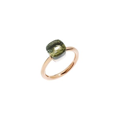 Pomellato – PAB4030O6000000PA – NUDO-RING – Roségold MIT Weissgold-fassung UND FACETT