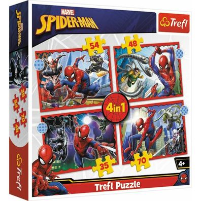 4 in 1 Puzzle 35,48,54,70 Teile Spide