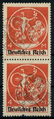 D-REICH INFLA Nr 135I PF IV + gestempelt SENKR PAAR X71DC1E