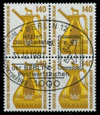 BERLIN DS Sehensw Nr 832 zentrisch gestempelt Viererblock X72B26E