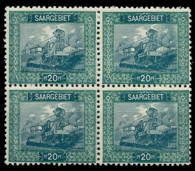 Saargebiet LANDS. BILD Nr 55A postfrisch Viererblock X78841A