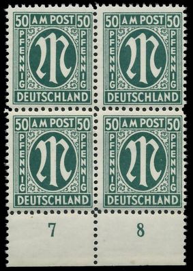 BIZONE AM-POST Nr 32bAz postfrisch Viererblock URA X81E4EE