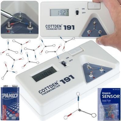 Rosfix Lötspitzen-Thermometer 191 – LCD, Typ-K, 0–600°C | 10 Sensoren
