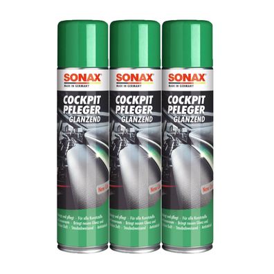 3x Sonax Cockpitreiniger Cockpitpflege glänzend 400ml New Car Neuwagenduft