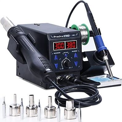 Preciva 2-in-1 L?t- und Hei?luftstation mit digitaler Temperaturanzeige