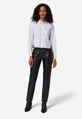 Ricano Skinny Pant Damen Lederhose Schwarz | Lamm-Nappa Leder | Low Waist | Slim Fit