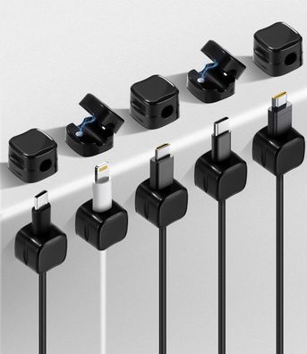 8 Stück Magnetischer Kabelhalter, Kabelclips, Verstellbarer Kabelorganizer Selbstkleb