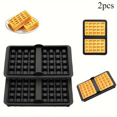 2er Set- Silikon-Waffelformen für Ninja Heißluftfritteuse, stapelbar, wiederverwendba