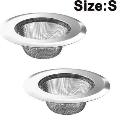 2 Stück Abflusssieb Haarsieb, Edelstahl Waschbecken Filter, Dusch Ablauf Abdeckung S