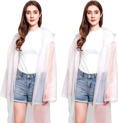 2 Stück Regenponcho Herren Damen Wasserdicht, Regencape Festival Regenjacke Regenmant