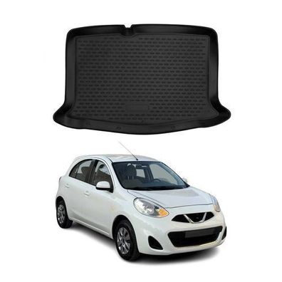 Kofferraummatte Kofferraumwanne für Nissan Micra 2017-2021 Gummi TPE Schwarz