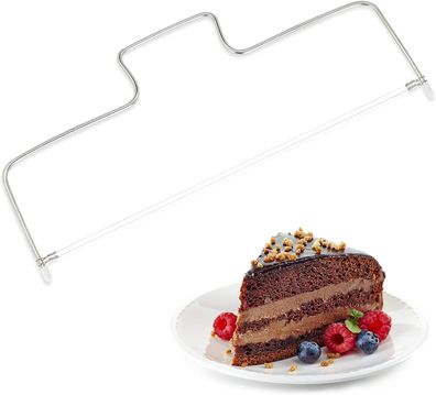 Kuchenschneider Kuchenschneider verstellbar mit 2 Edelstahldrähten - Kuchenschneiderh