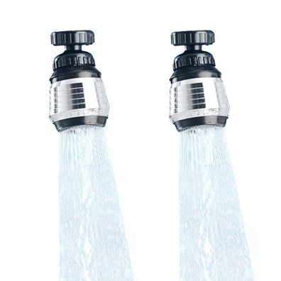 2er Set Schwenkstrahlregler 6cm Wasserhahnaufsatz Perl- oder Duschstrahl Verstellbar
