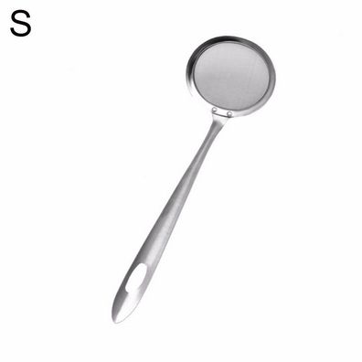 Edelstahl Langgang Griff Küche Nahrung Wasseröl Colander Sieb Fliter-SilberGröße: