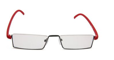Halbrahmen Lesebrille Lesehilfe mit Etui Sehhilfe Herren Damen Rot + 3.5