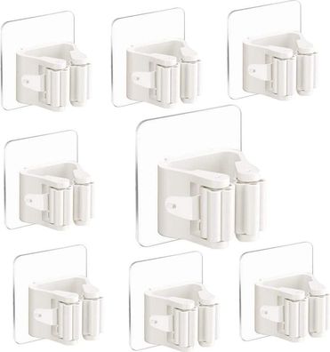 8 Pack Besenhalterung Wand Selbstklebend, Ohne Bohren Mop Besen Halter Organizer, Rob