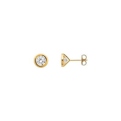 Ohrstecker Zarge - Gelbgold 375 - 5,0 mm Zirkonia