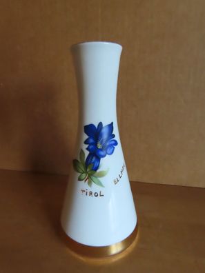 Vase Andenken mit Enzian Auschrift Tirol Ellmau Lilien Porzellan ca.16cm H